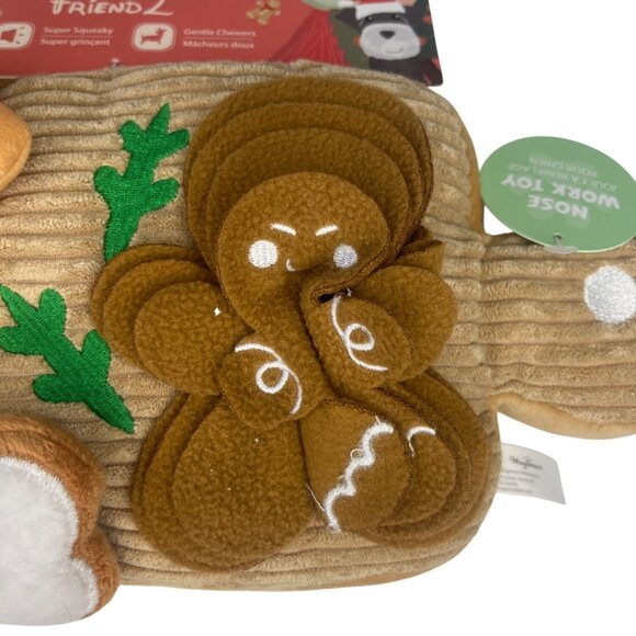 HugSmart Fuzzy Friendz Dog Toy With Squeaker Festive Design Holiday - Picture 7 of 11